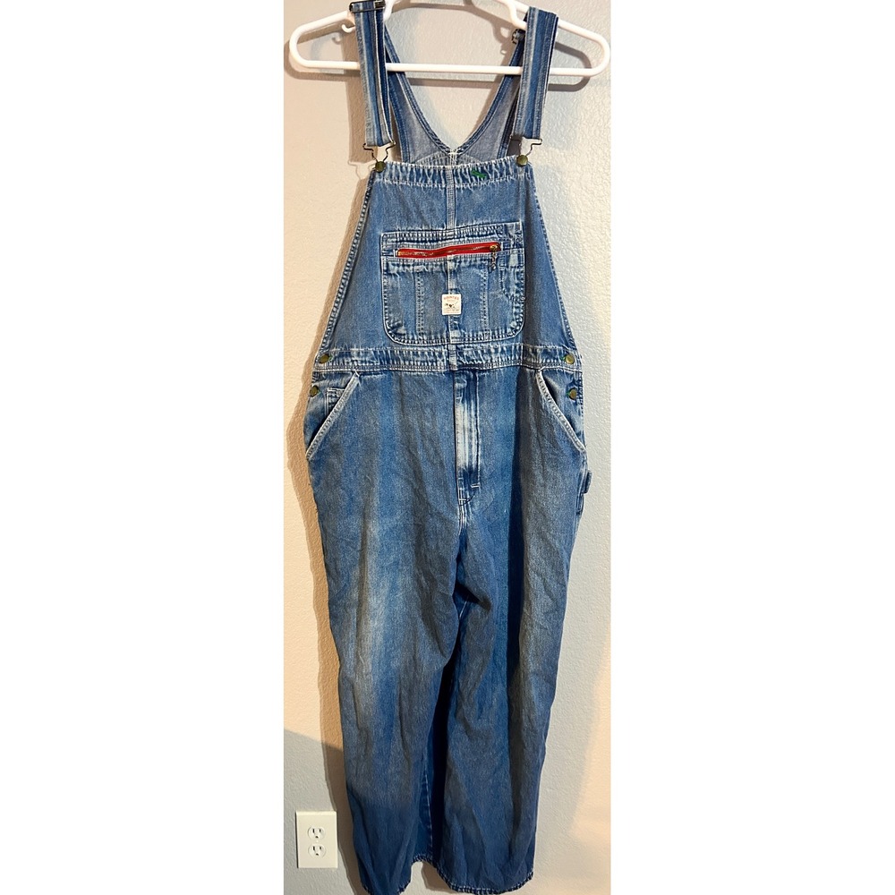 Vintage Pointer Brand Denim Overalls Mens Made in USA Blue Workwear Bibs 38x30